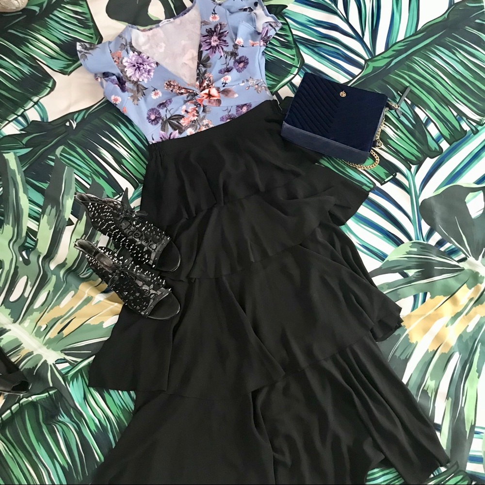 💋Tiered Black Maxi Skirt💋